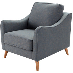 Fotel Venuste denim blue/brown, 78 x 90 x 90 cm