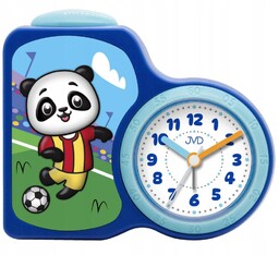 Niebieski Czytelny Budzik Dziecięcy Miś Panda Jvd SRP163.4 Cichy Mechanizm