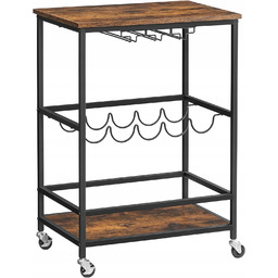 Wózek kuchenny półka Na Butelki Kieliszki wyspa Barek Na Kółkach vintage