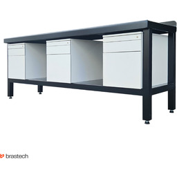 Stół warsztatowy 90 cm x 232 cm x 61,5 cm Blat stalowy 5 mm, waga 220 kg