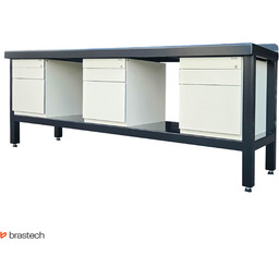 Stół warsztatowy 90 cm x 232 cm x 61,5 cm Blat stalowy 5 mm, waga 265 kg