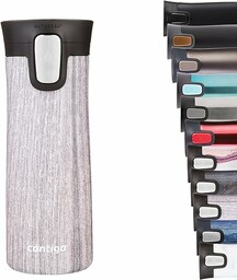 Contigo Pinnacle Autoseal Kubek podróżny ze stali nierdzewnej, termos próżniowy, szczelny, kubek do kawy z łatwą do czyszczenia pokrywką, bez BPA, drewno blond, 420 ml