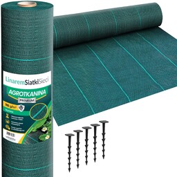 Agrotkanina 110G 1,1x50m Premium Uv 3% Agrowłóknina Zielona Mata Kołki