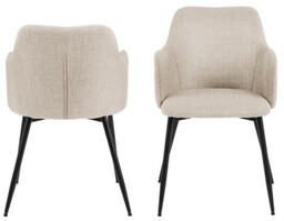 Krzesło do jadalni Ilsa, nowoczesne, z podłokietnikami, beżowe