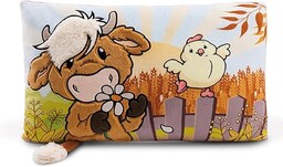 NICI puszowa Poduszka byczek szkocki McMooray & Kurczak Eggwina 43x25cm biały - Puszysta poduszeczka dla chłopców, dziewczynek,i niemowląt - przedszkola lub w podróży - 61120