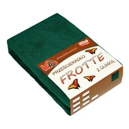 KARO Prześcieradło frotte z gumką 80x160 zielone butelkowe 074 grube 200g/m2