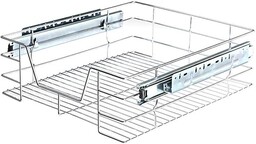 BAKAJI - Szuflada teleskopowa na meble kuchenne - Wysuwany kosz do przechowywania - Oszczędność miejsca