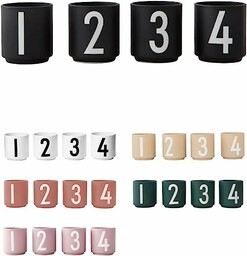 Design Letters Kubek adwentowy zestaw 4 szt. porcelanowy świecznik z kalendarzem adwentowym, kubek na świecę z grawerowanymi literami na adwent, Boże Narodzenie, dekoracja domu, 50 ml