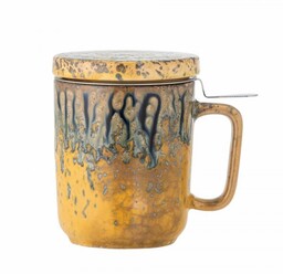 Bloomingville YUMA Kubek z Zaparzaczem do Herbaty - Ziół 250 ml / Żółty