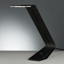 TECNOLUMEN Lampa stołowa LED FLAD, czarny, salon / jadalnia, aluminium, design