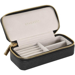 Stackers Etui podróżne na biżuterię prostokątne, średnie (czarne)