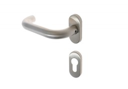 Klamka bezpieczna DORMA PURE 8100/6621/6679 szyld owalny na wkładkę, trzpień 8mm, prawa (połówka), stal nierdzewna (ppoż.) (90050055243)