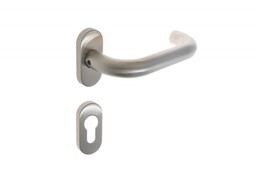 Klamka bezpieczna DORMA PURE 8100/6621/6679 szyld owalny na wkładkę, trzpień 8mm, lewa (połówka), stal nierdzewna (ppoż.) (90050055088)