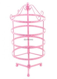 WIESZAK STOJAK NA BIŻUTERIĘ okrągły różowy