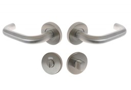 Klamka bezpieczna DORMA PURE 8100/6501/7122 szyld okrągły, WC znacznik, trzpień 8 mm, stal nierdzewna (ppoż.) (komplet) (90050055014)