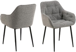 Krzesło do jadalni Brooke, boucle, wygodne, tapicerowane, szare