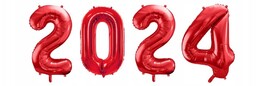 Balony Cyfry 2024 Czerwone Sylwester Nowy Rok 86 Cm Happy New Year