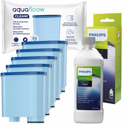 AquaFloow 5x filtr ekspresu Philips Saeco oryg odkamieniacz Philips 250ml