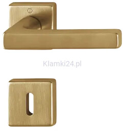 Dallas - Klamki z mosiądzu z kwadratowym szyldem, mosiądz satynowy F78-1 Resista