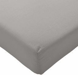 Highams Luksusowe prześcieradło z gumką w stylu hotelowym bawełna łatwa w pielęgnacji pościel, srebrno-szara - pojedyncze