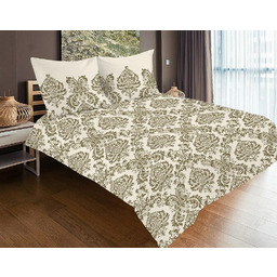 Matex Pościel satynowa 160x200 47A Exclusive glamour ornamenty ekrii złota