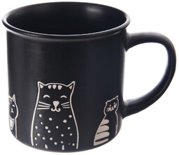 Kubek ceramiczny czarny koty 500 ml