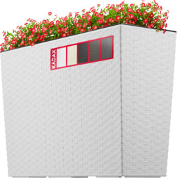 Donica ogrodowa Sorbo rattan 56 x 19 cm, biała