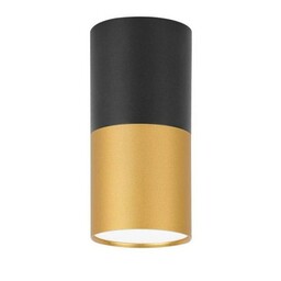 CANDELLUX Oprawa sufitowa czarno-złota tuba 15W