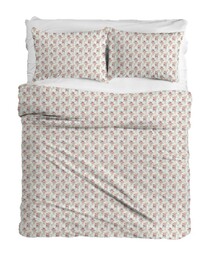 Matex Pościel flanelowa 140x200 F-83A Różyczki drobne kremowa czerwona