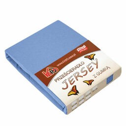 KARO Prześcieradło jersey z gumką 90x200 niebieskie 038 grube 150g/m2