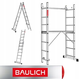 Rusztowanie aluminiowe 2x7 podest roboczy składany drabina 3w1 Baulich
