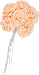 Mopec F473.04 róże z jedwabiu, duże, brzoskwiniowe, 6 sztuk, 12 sztuk, tkanina, wielokolorowe, rozmiar uniwersalny