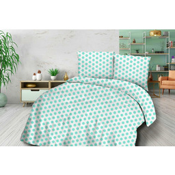 Darymex Pościel satynowa 220x200 1473/1 biała miętowa grochy Satynlove