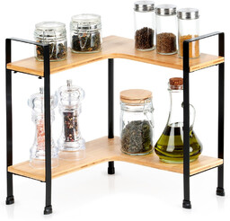 Półka kuchenna drewniana narożna 2-poziomowa 29,5x29,5x33,5 cm