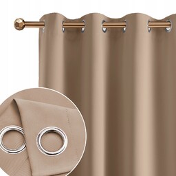 Zasłona gotowa zaciemniająca 180x250 na przelotkach Laurel Blackout beżowa