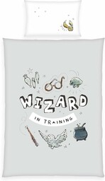 Herding Harry Potter pościel, poszewka na poduszkę ok. 40 x 60 cm, poszwa na kołdrę ok. 100 x 135 cm, z lekko poruszającym się zamkiem błyskawicznym, 100% bawełna/Renforcé