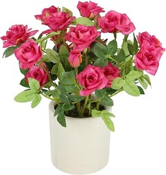 Dzikie róże w doniczce, 32 cm, sztuczne róże, sztuczne róże, sztuczna roślina, ozdoba na grób, sztuczny jedwabny kwiat, dekoracja ślubna, bukiet kwiatów, dekoracja stołu, dekoracja kwiatowa, jedwabne