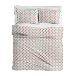 Matex Pościel flanelowa 220x200 F-83A Różyczki drobne kremowa czerwona kwiaty