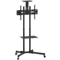 Techly 105643 Mobilny stojak do telewizora LED/LCD/PDP, 37-70'', 50kg, regulowany, półka AV