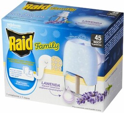 Raid Family, elektrofumigator z płynem owadobójczym, lawenda, 27ml