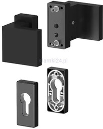 Dublin - Komplet pochwyt-pochwyt na krótkim szyldzie, kolor czarny mat