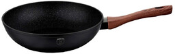 Edinos Granitowy wok z brązową rączką 28cm K3-G12