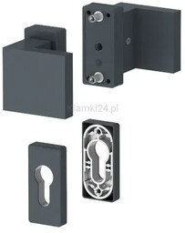Dublin - Komplet pochwyt-pochwyt na krótkim szyldzie, kolor antracyt mat