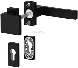 Dublin - Komplet pochwyt-klamka na krótkim szyldzie, kolor czarny mat
