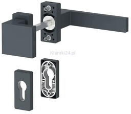 Dublin - Komplet pochwyt-klamka na krótkim szyldzie, kolor antracyt mat
