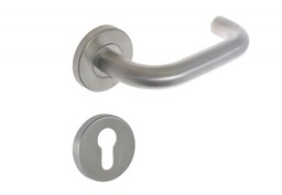 Klamka bezpieczna DORMA PURE 8100, trzpień 8 mm, z tarczką okrągłą na wkładkę, stal nierdzewna (ppoż.) (komplet) (90050055010)