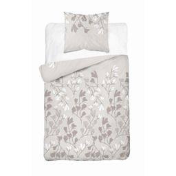 Detexpol Pościel flanelowa 140x200 beżowa liście z jedną poszewką 4954 A Flanela 2024