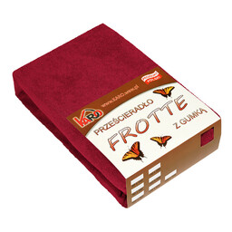 KARO Prześcieradło frotte z gumką 140x200 bordowe 026 grube 200g/m2