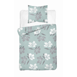 Detexpol Pościel flanelowa 140x200 miętowa kwiaty z jedną poszewką 4945 B Flanela 2024