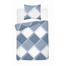 Detexpol Pościel flanelowa 140x200 niebieska kratka z jedną poszewką 4955 B Flanela 2024
